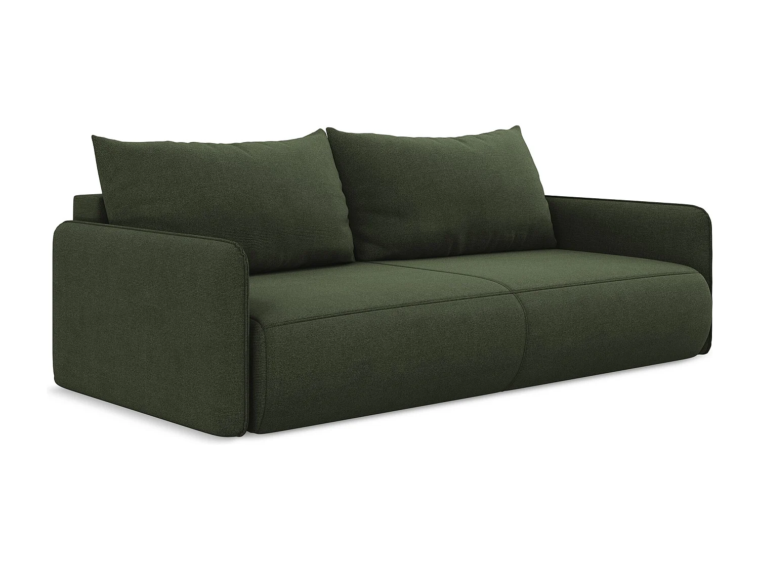 3-Sitzer Sofa mit Schlaffunktion - - Strukturstoff - Olive - NANEA