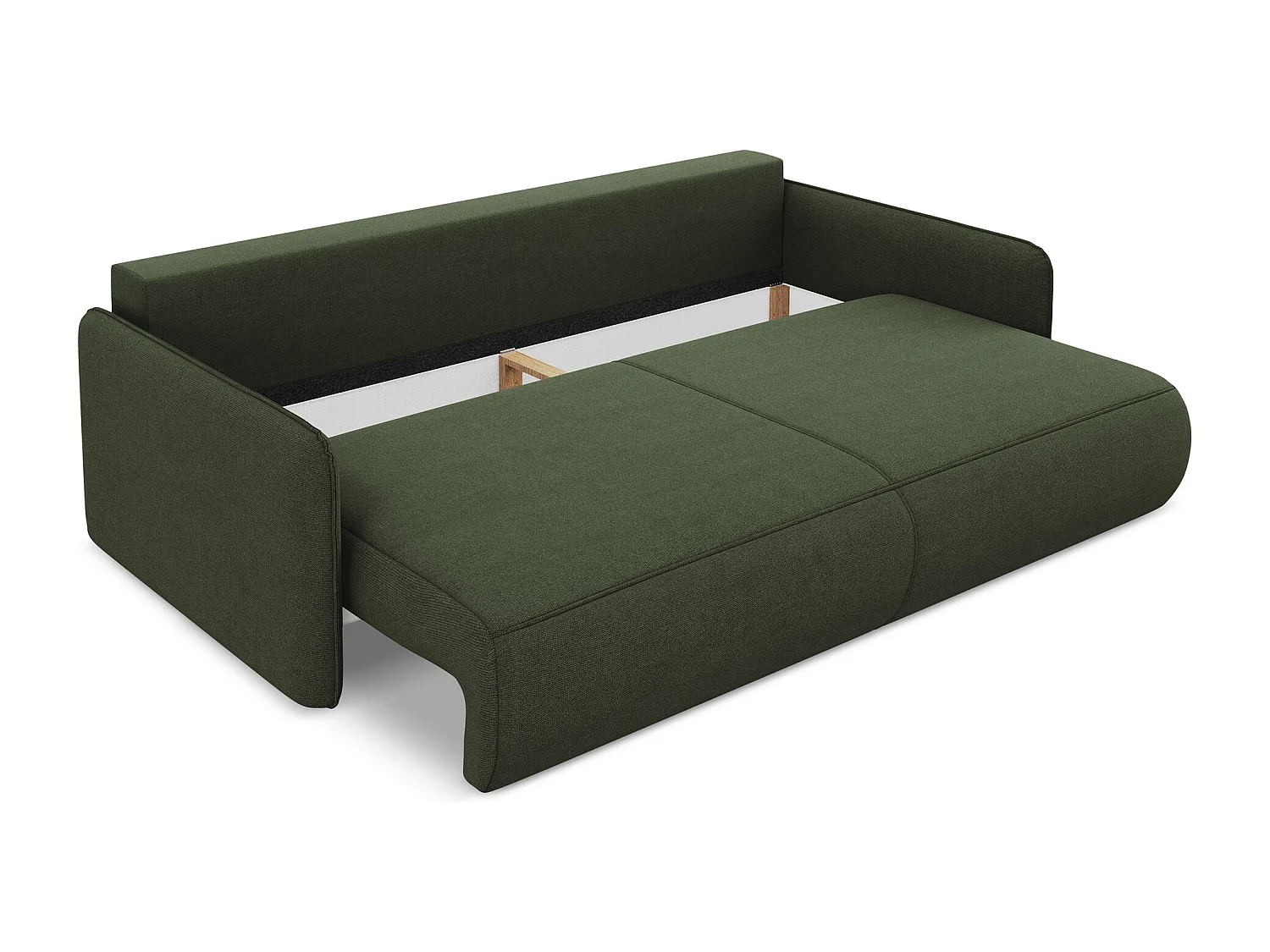 3-Sitzer Sofa mit Schlaffunktion - - Strukturstoff - Olive - NANEA