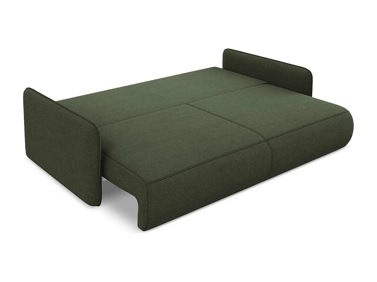 3-Sitzer Sofa mit Schlaffunktion - - Strukturstoff - Olive - NANEA