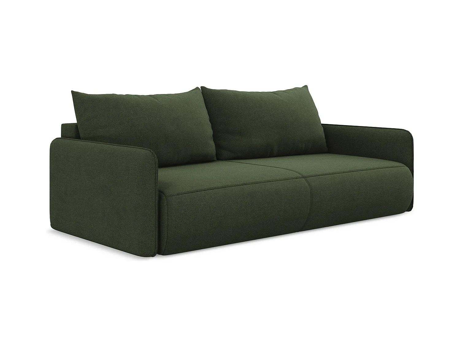 3-Sitzer Sofa mit Schlaffunktion - - Strukturstoff - Olive - NANEA