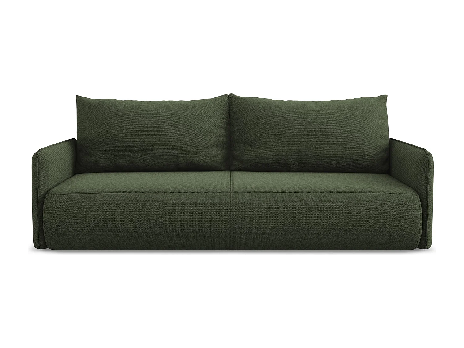 Driezits-slaapbank van olijf textuurstof - NANEA