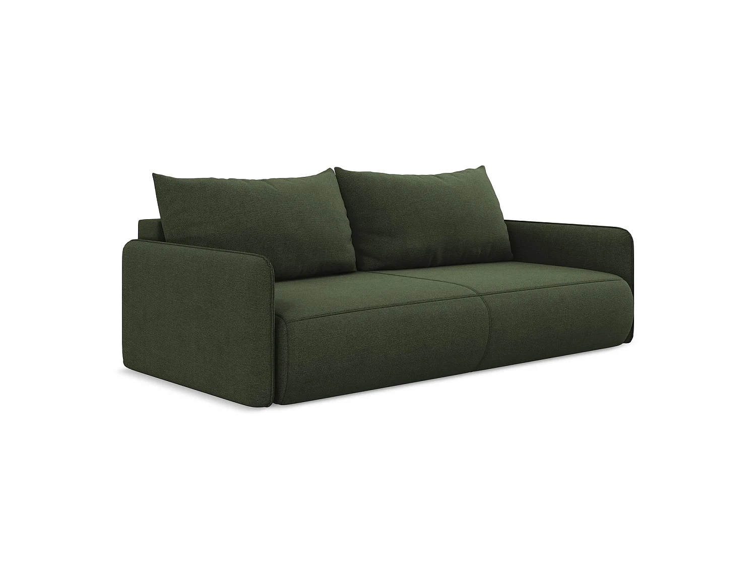 Canapé 3 places convertible en tissu texturé - olive - PALERMO