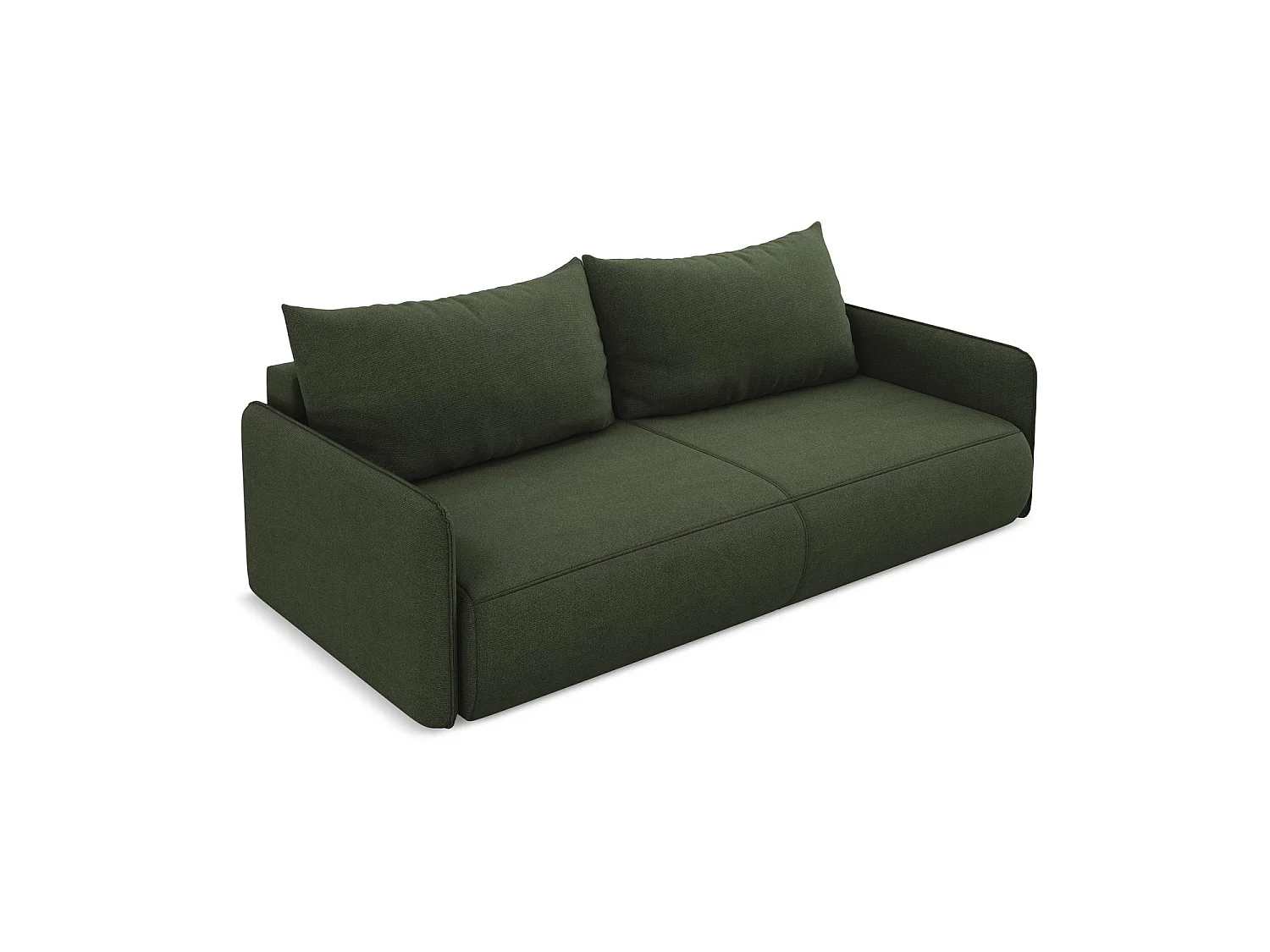 Canapé 3 places convertible en tissu texturé - olive - PALERMO