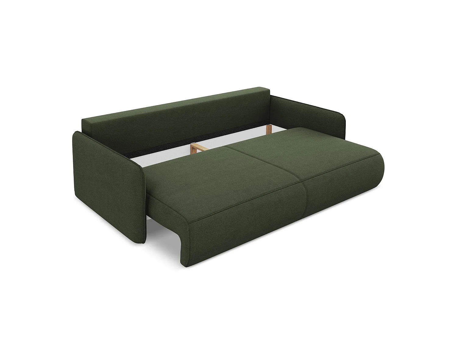 Canapé 3 places convertible en tissu texturé - olive - PALERMO