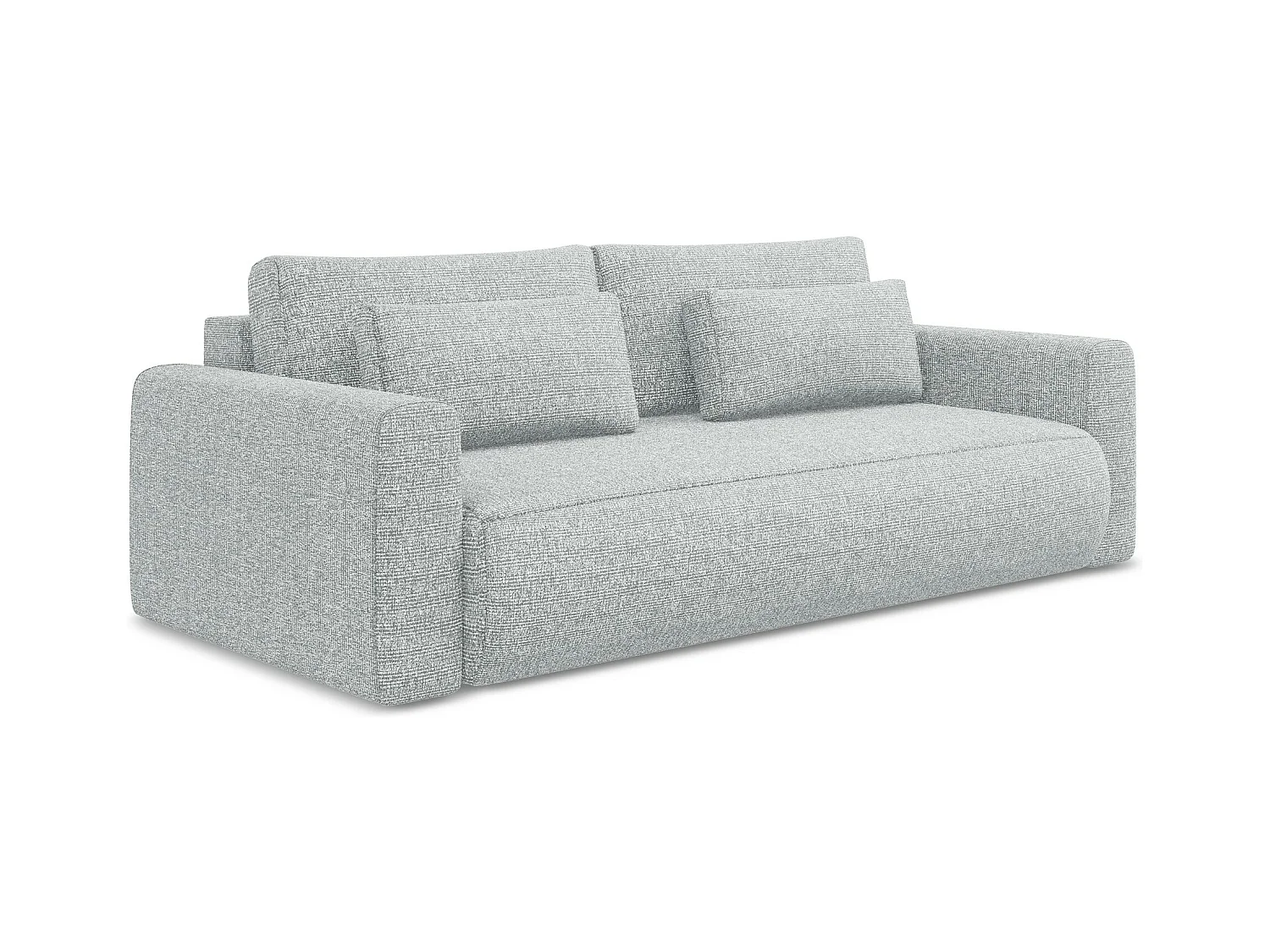 Canapé 3 places convertible en tissu texturé - argent - KAPUA