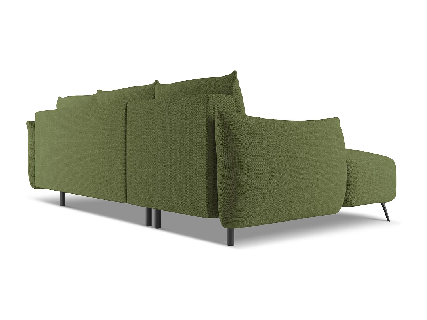 3-Sitzer Ecksofa mit Schlaffunktion - Ecke Links - Chenille - Flaschengrün - MALIE