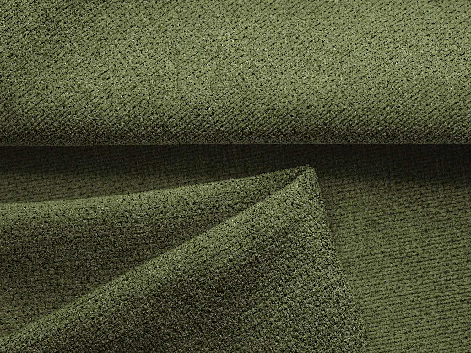 Canapé d’angle 3 places gauche convertible en tissu chenille - bouteille verte - GENOVA