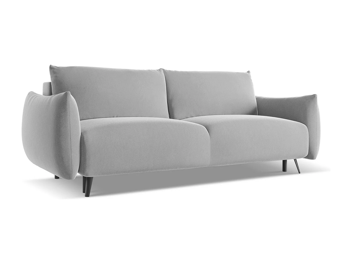 3-Sitzer Sofa mit Schlaffunktion - - Samt - Grau - MALIE