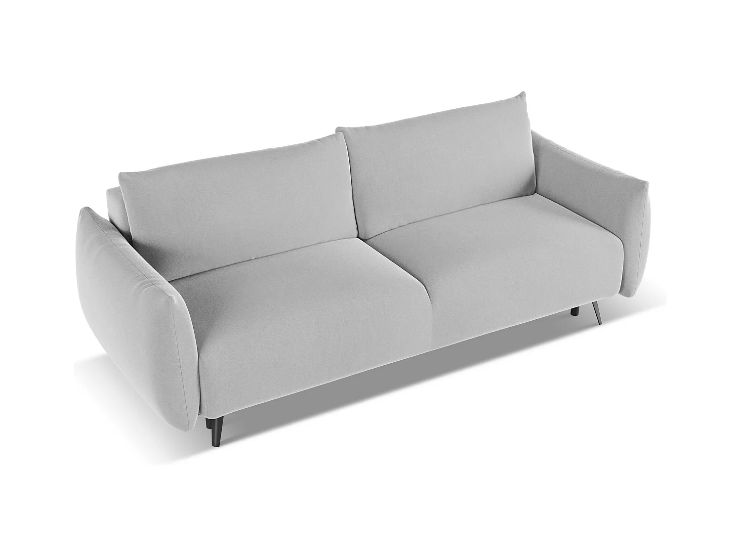 3-Sitzer Sofa mit Schlaffunktion - - Samt - Grau - MALIE