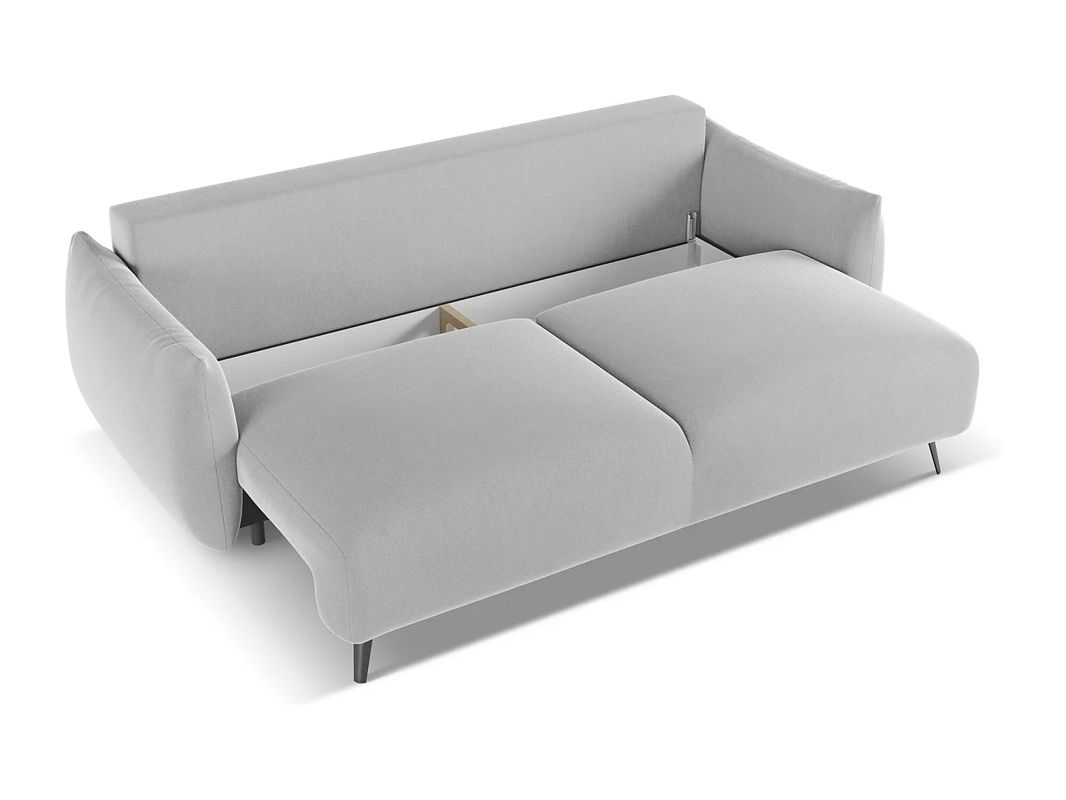 3-Sitzer Sofa mit Schlaffunktion - - Samt - Grau - MALIE
