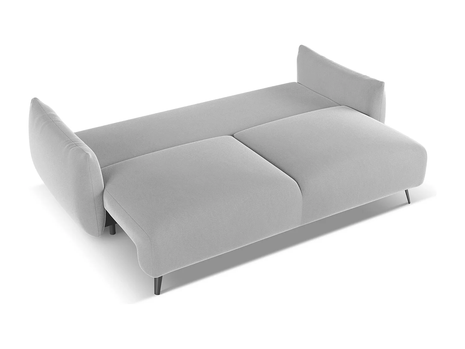 3-Sitzer Sofa mit Schlaffunktion - - Samt - Grau - MALIE