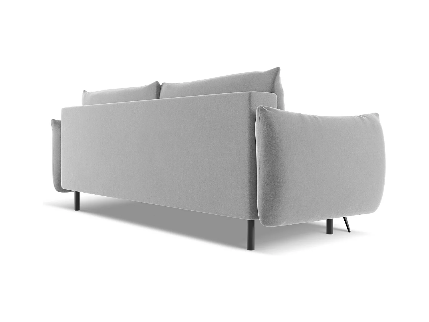 3-Sitzer Sofa mit Schlaffunktion - - Samt - Grau - MALIE