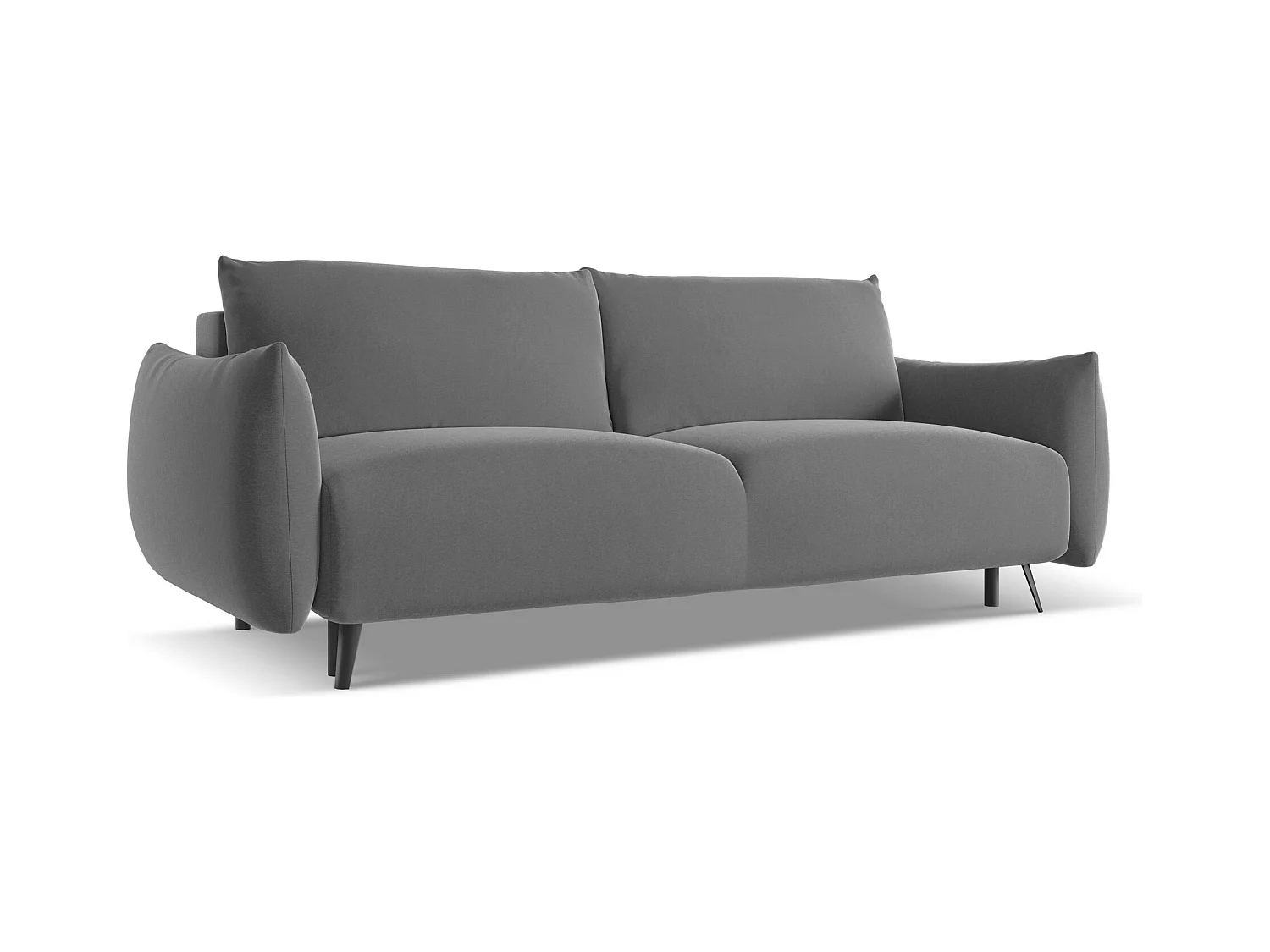 Canapé 3 places convertible en velours - gris - MALIE