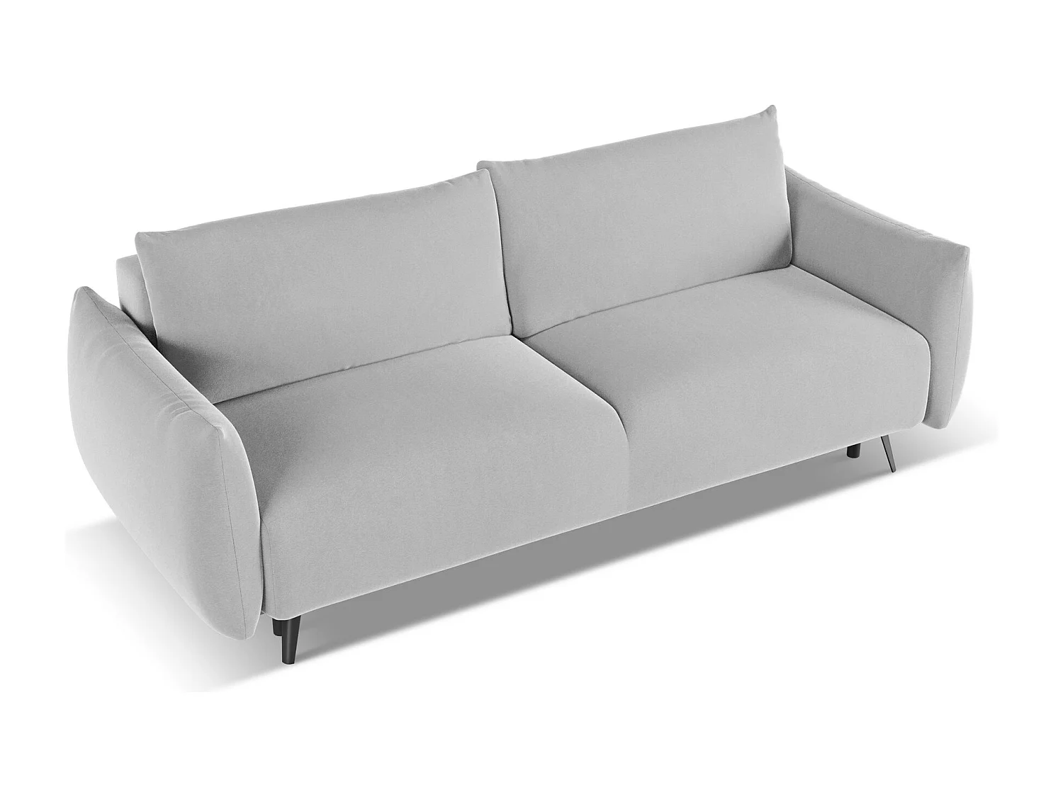 3-Sitzer Sofa mit Schlaffunktion - - Samt - Grau - MALIE
