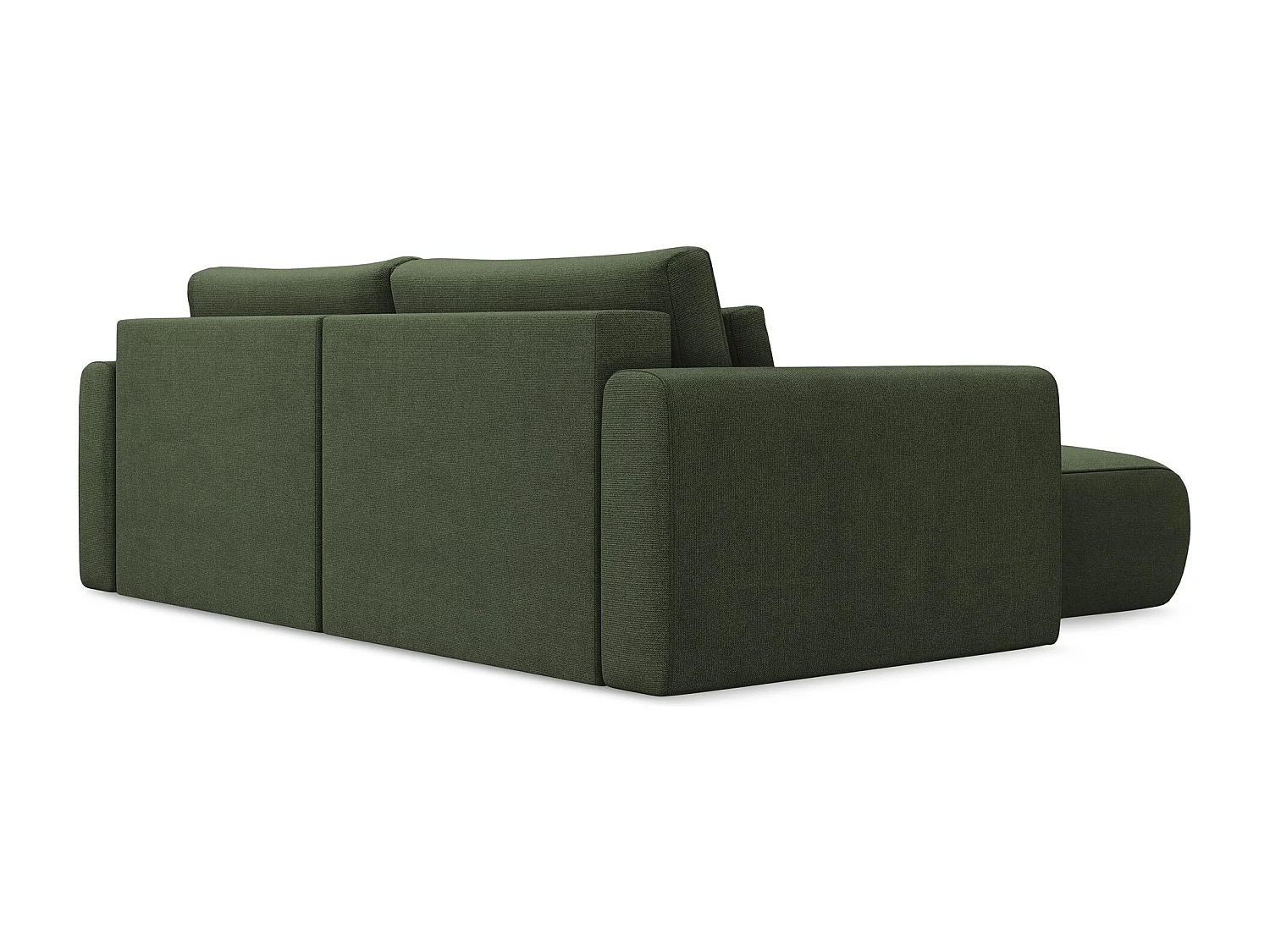 2-Sitzer Ecksofa mit Schlaffunktion - Ecke Links - Strukturstoff - Olive - KAPUA