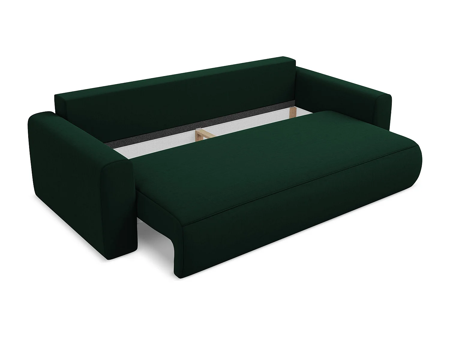 Canapé 3 places convertible en velours - bouteille verte - KAPUA