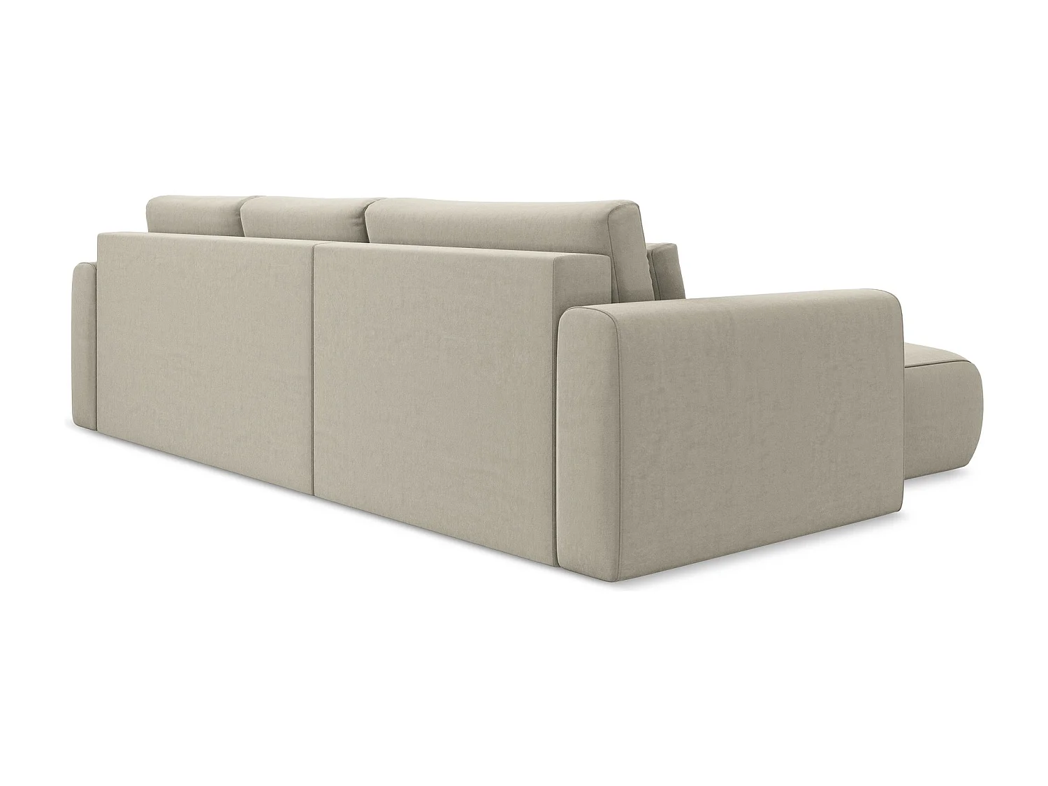 3-Sitzer Ecksofa mit Schlaffunktion - Ecke Links - Samt - Perle - KAPUA