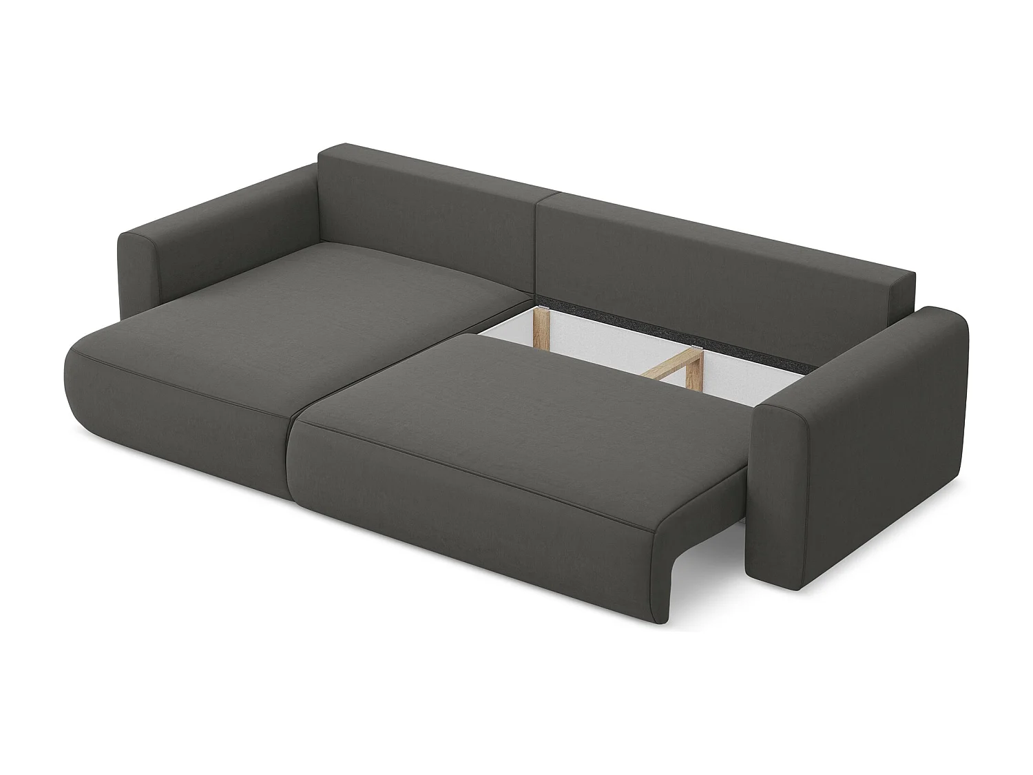 Sofá esquinero convertible 3 plazas izquierdo de terciopelo acero - KAPUA