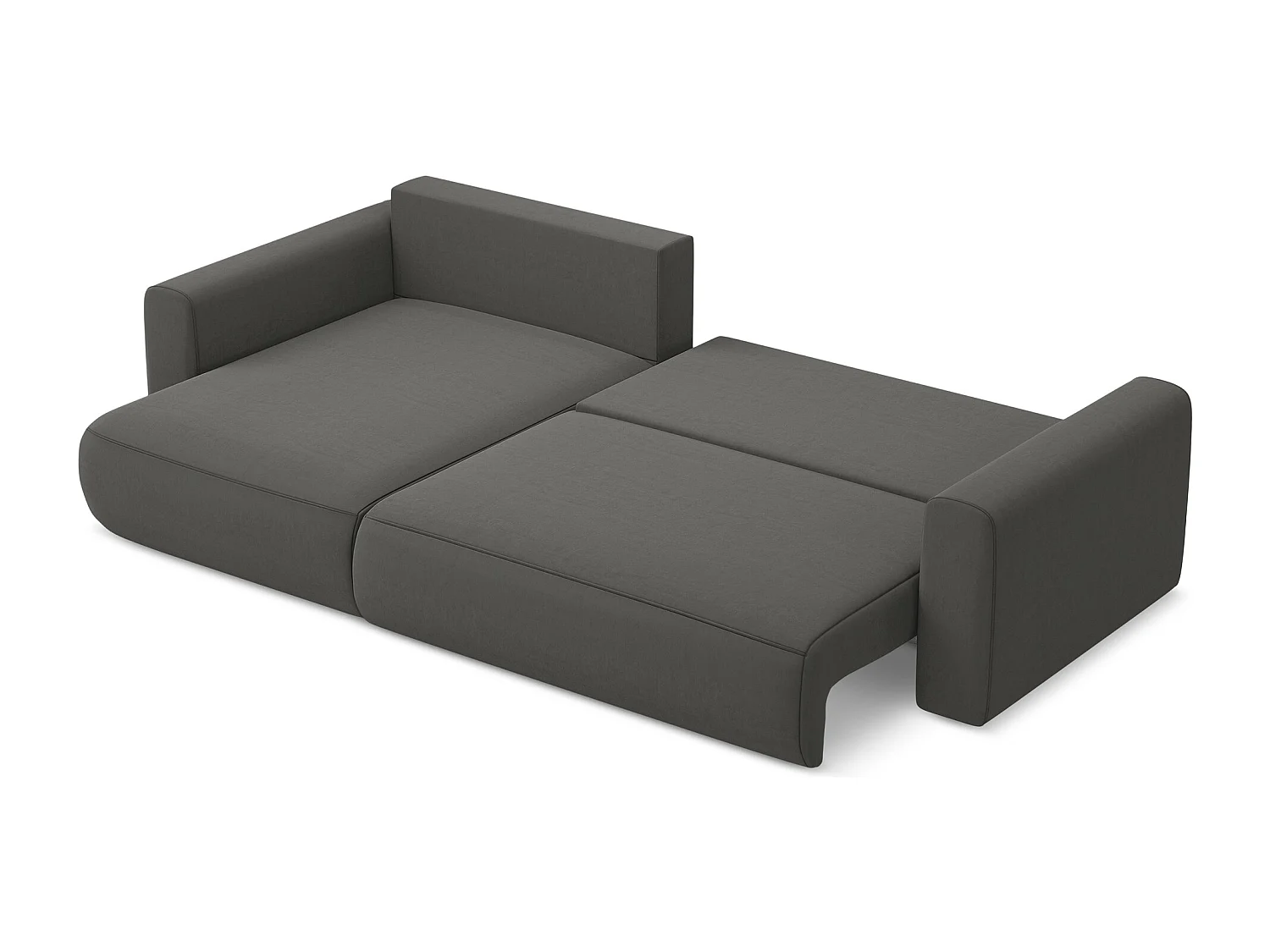 Sofá esquinero convertible 3 plazas izquierdo de terciopelo acero - KAPUA