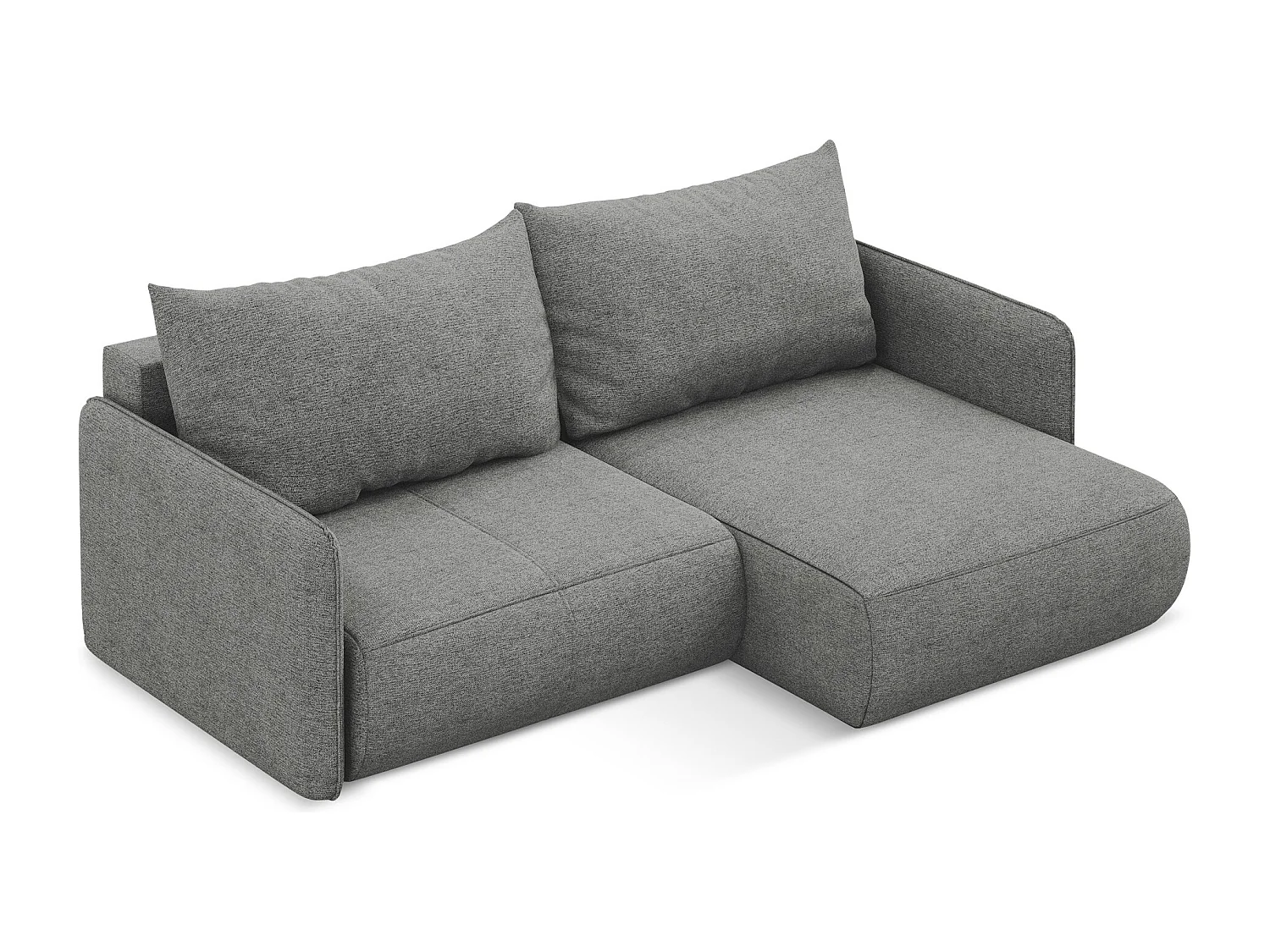Ecksofa mit Schlaffunktion - Ecke Rechts - Chenille - Elefant - NANEA
