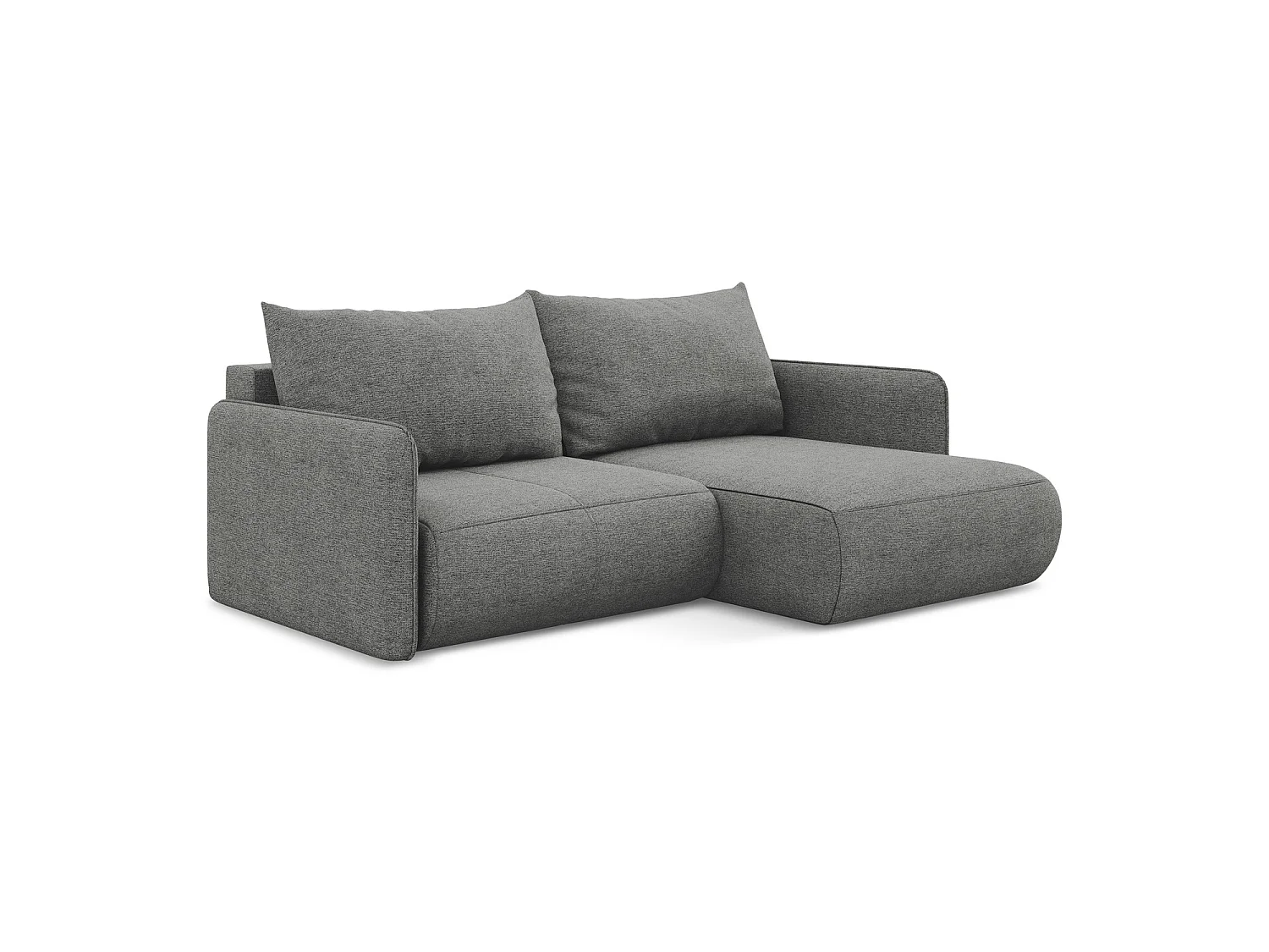 Ecksofa mit Schlaffunktion - Ecke Rechts - Chenille - Elefant - PALERMO