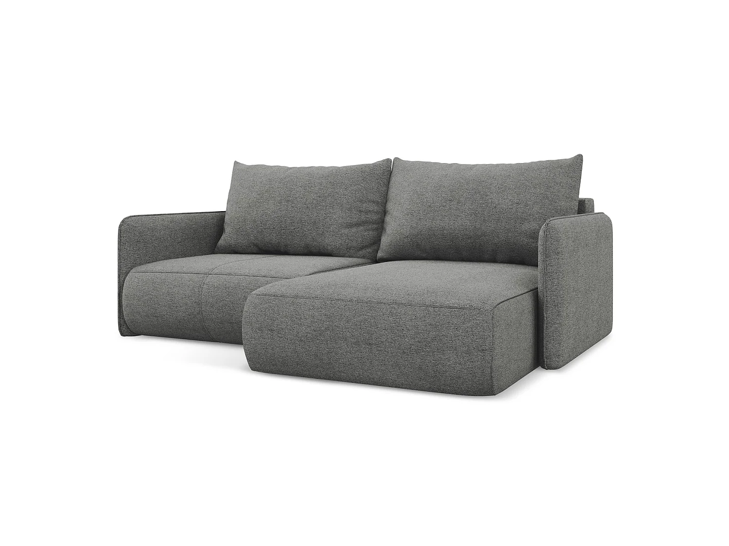 Ecksofa mit Schlaffunktion - Ecke Rechts - Chenille - Elefant - PALERMO