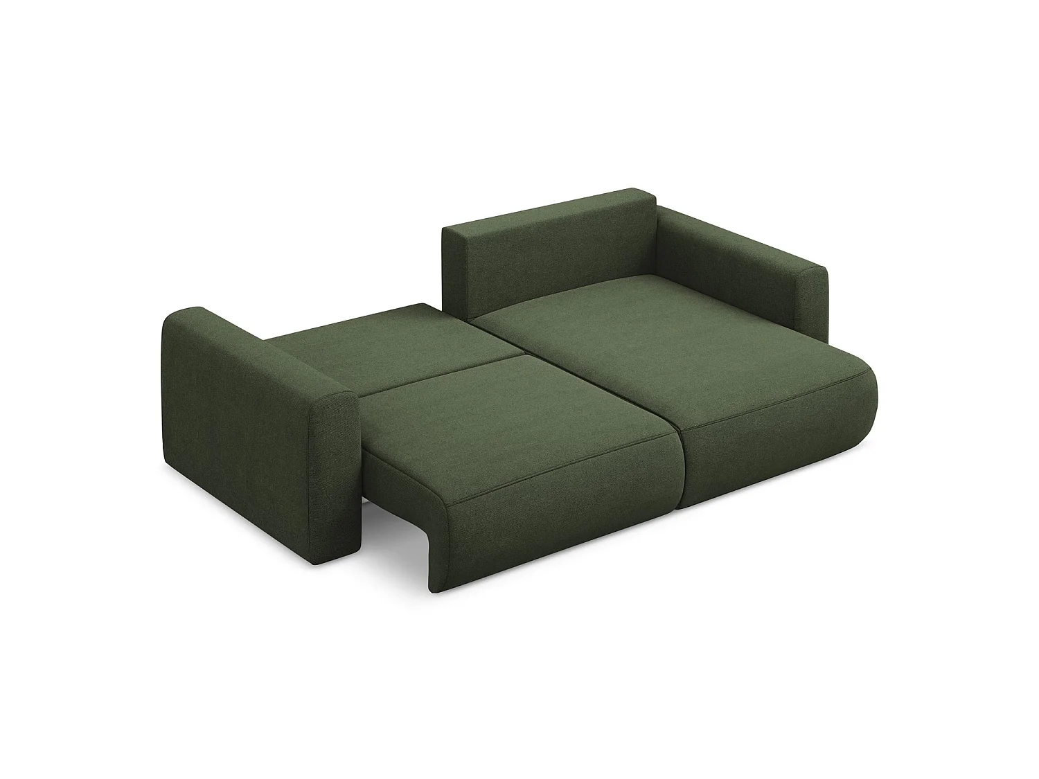 2-Sitzer Ecksofa mit Schlaffunktion - Ecke Rechts - Strukturstoff - Olive - PERUGIA