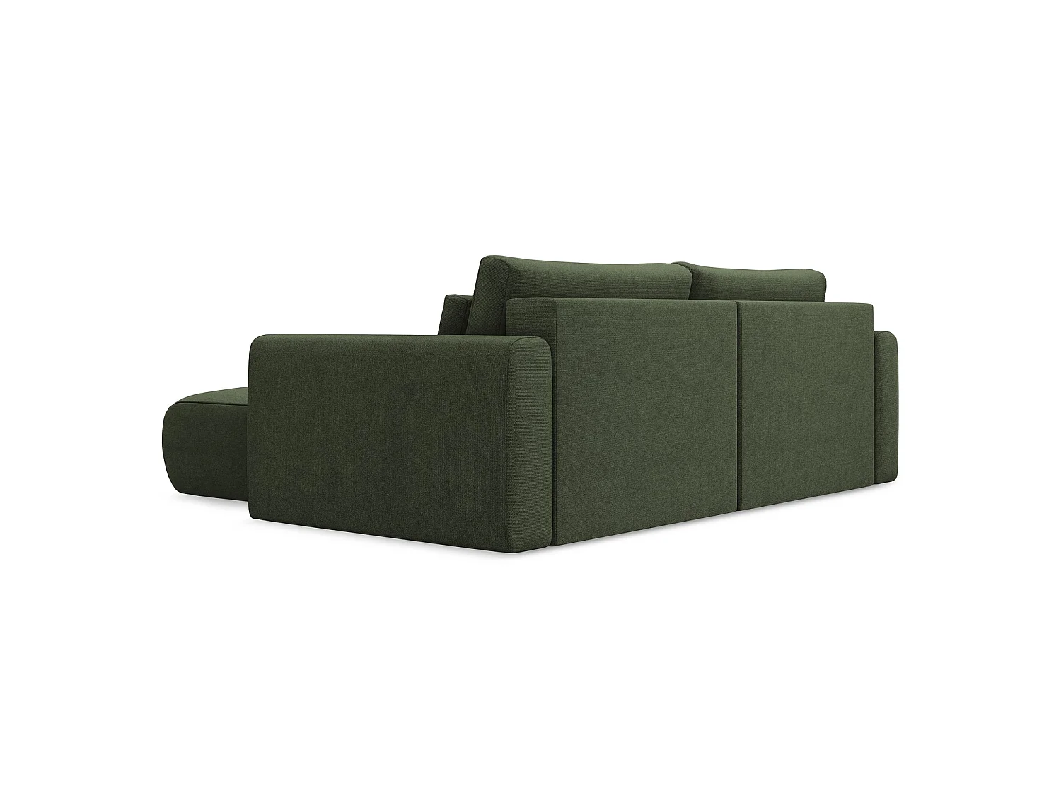 2-Sitzer Ecksofa mit Schlaffunktion - Ecke Rechts - Strukturstoff - Olive - PERUGIA