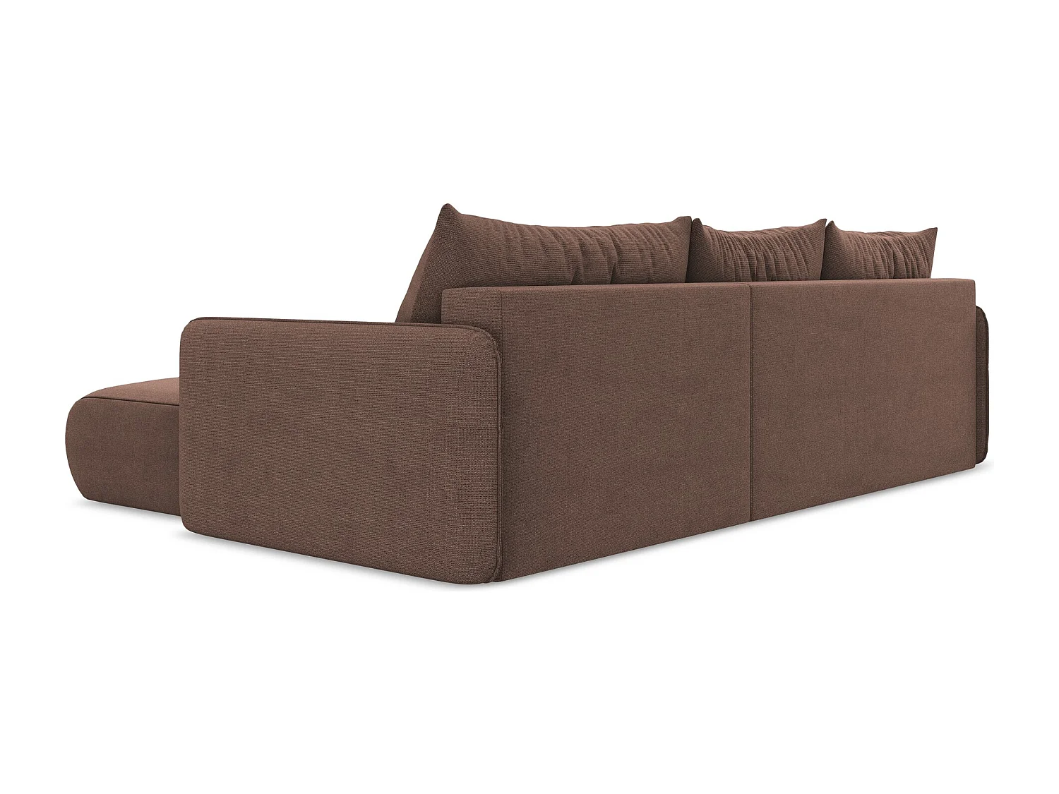 Ecksofa mit Schlaffunktion - Ecke Rechts - Strukturstoff - Puderrosa - NANEA