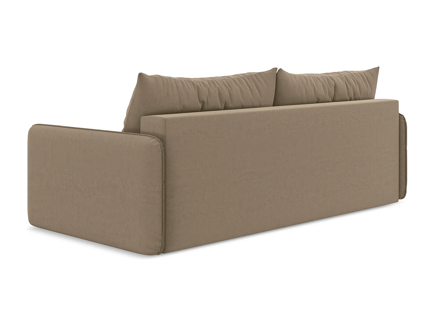 3-Sitzer Sofa mit Schlaffunktion - - Samt - Hell beige - NANEA