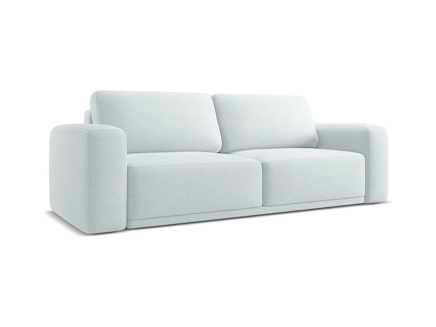 Canapé 3 places convertible en tissu chenille - bleu clair - KAILA