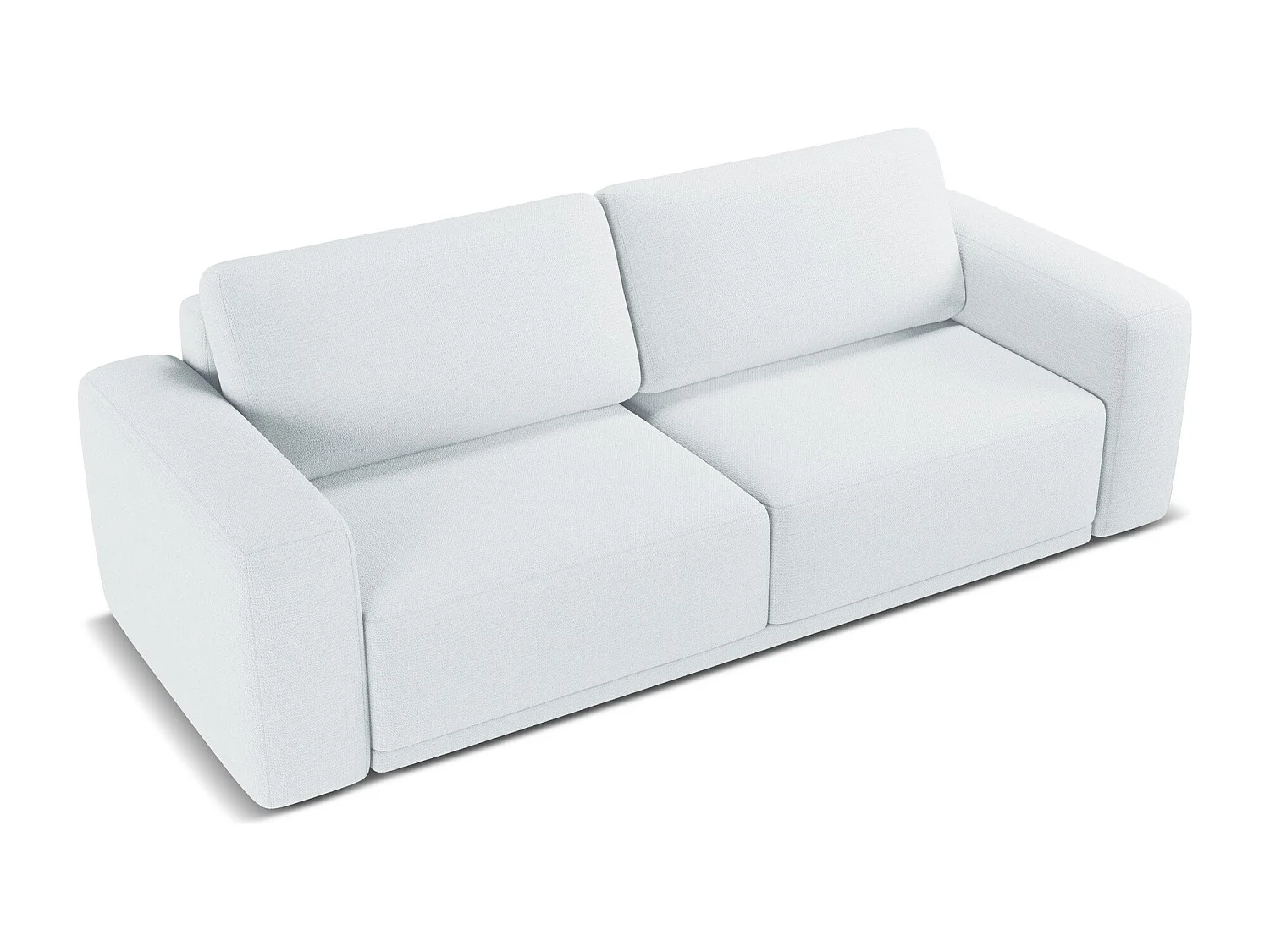 Canapé 3 places convertible en tissu chenille - bleu clair - KAILA