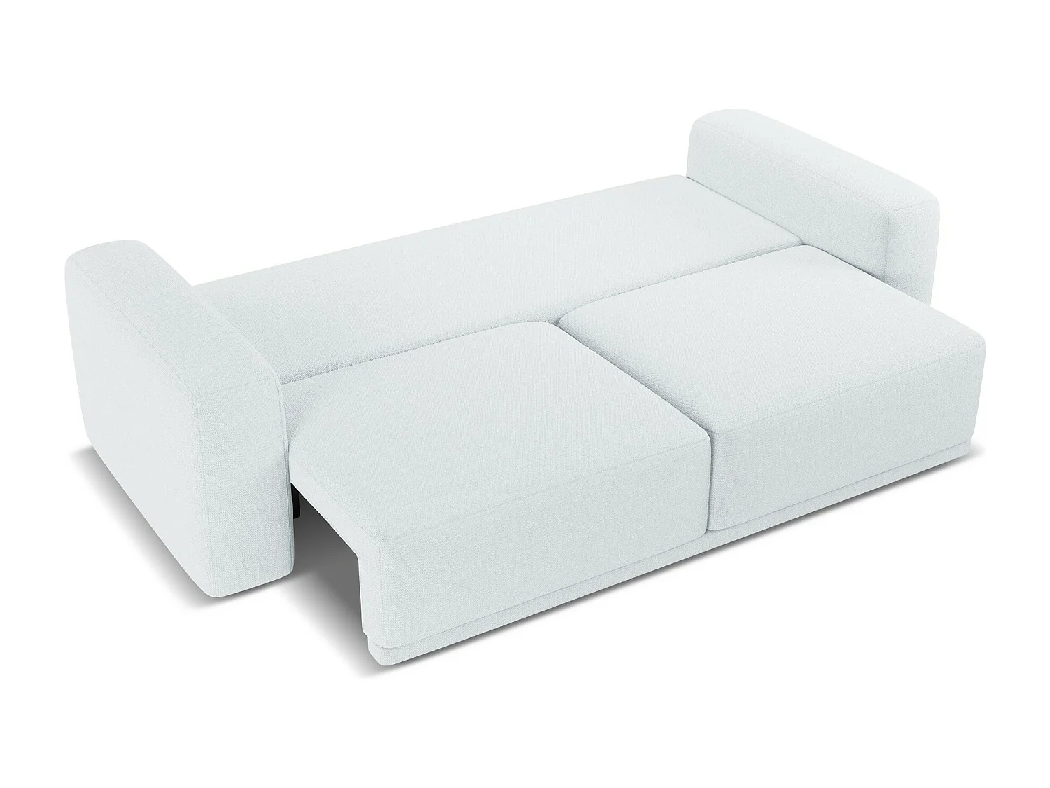 Canapé 3 places convertible en tissu chenille - bleu clair - KAILA