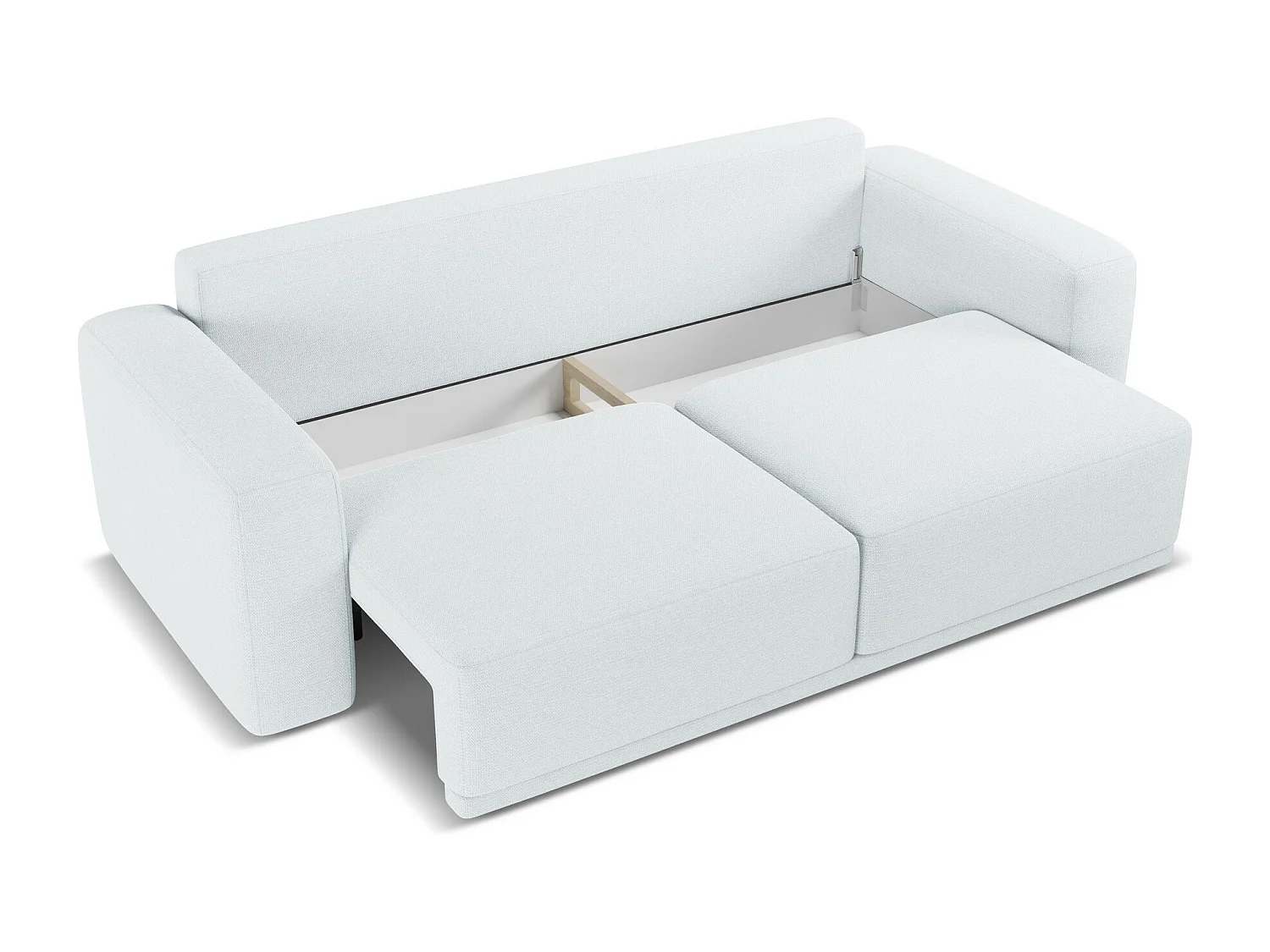 Canapé 3 places convertible en tissu chenille - bleu clair - KAILA