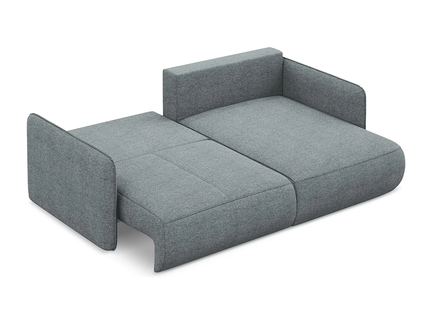 Ecksofa mit Schlaffunktion - Ecke Rechts - Chenille - Jeans - NANEA