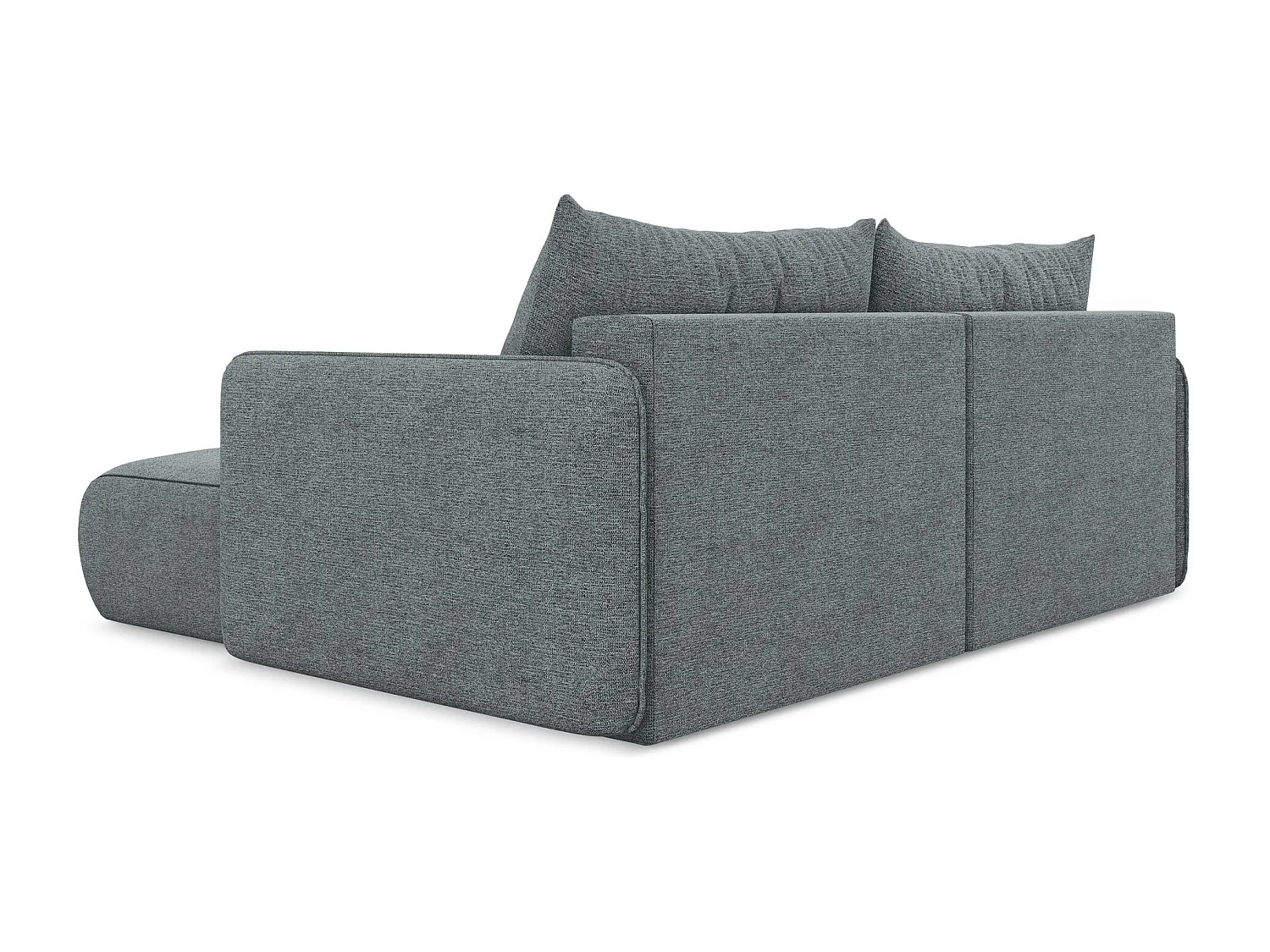 Ecksofa mit Schlaffunktion - Ecke Rechts - Chenille - Jeans - NANEA