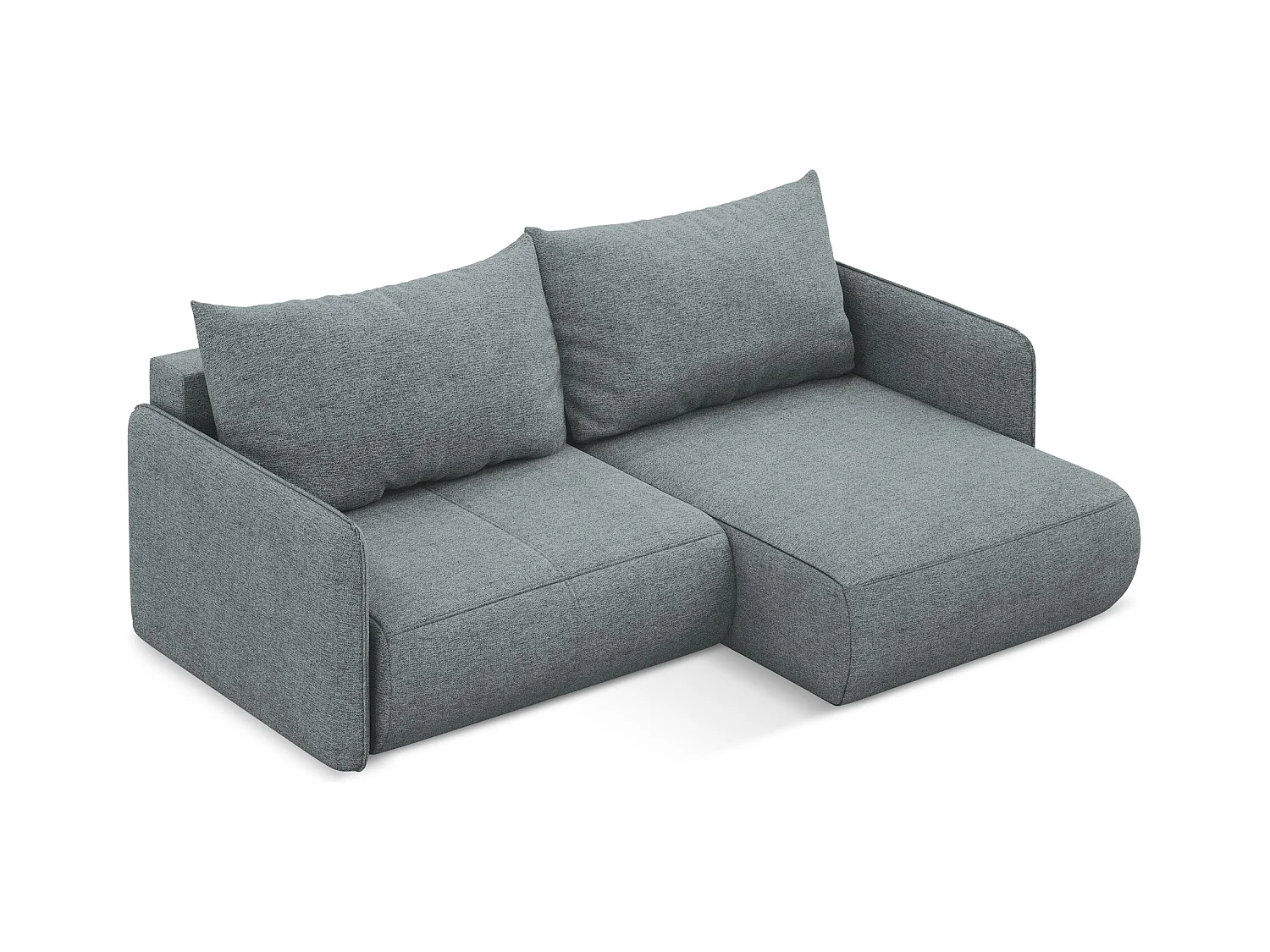 Canapé d’angle 2,5 places droit convertible en tissu chenille - jeans - NANEA