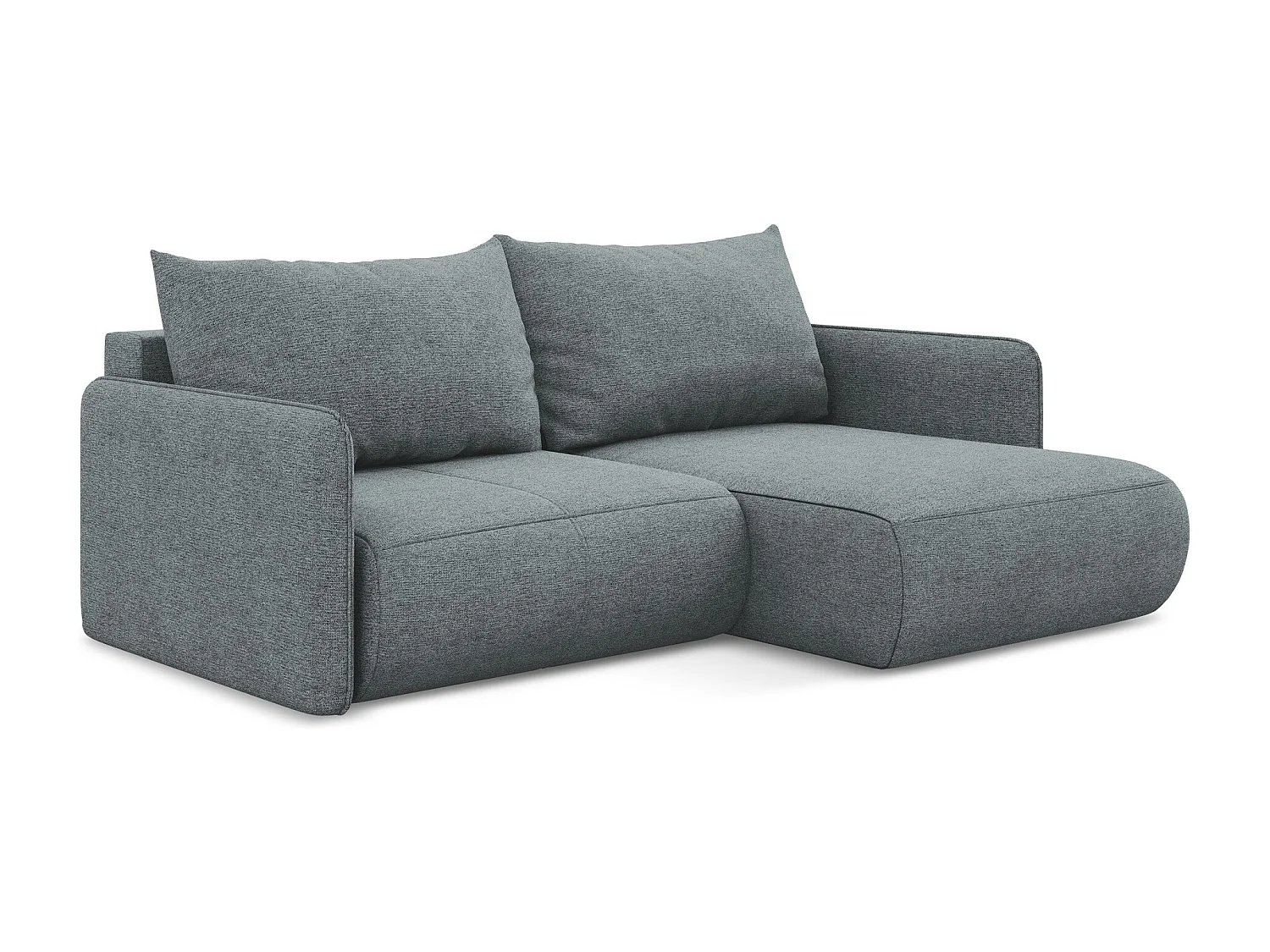 Hoekslaapbank rechts van jeans chenille stof - NANEA