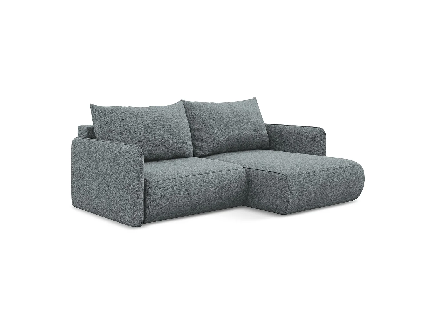 Ecksofa mit Schlaffunktion - Ecke Rechts - Chenille - Jeans - PALERMO