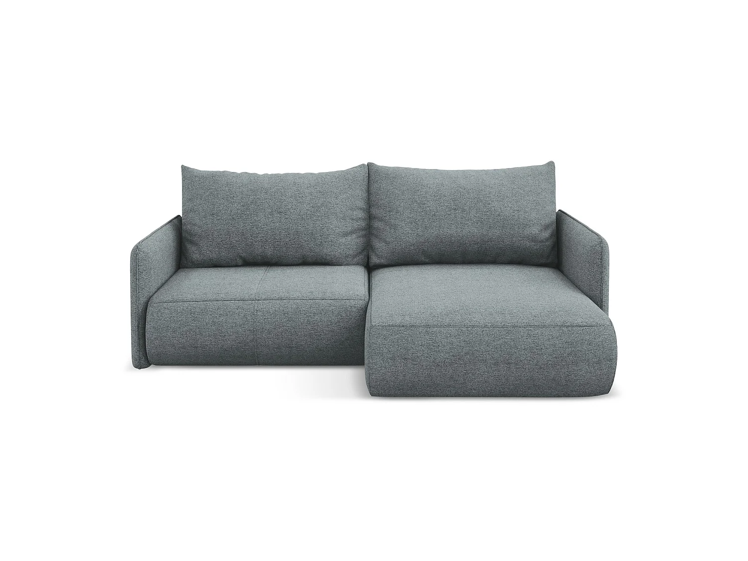 Ecksofa mit Schlaffunktion - Ecke Rechts - Chenille - Jeans - PALERMO