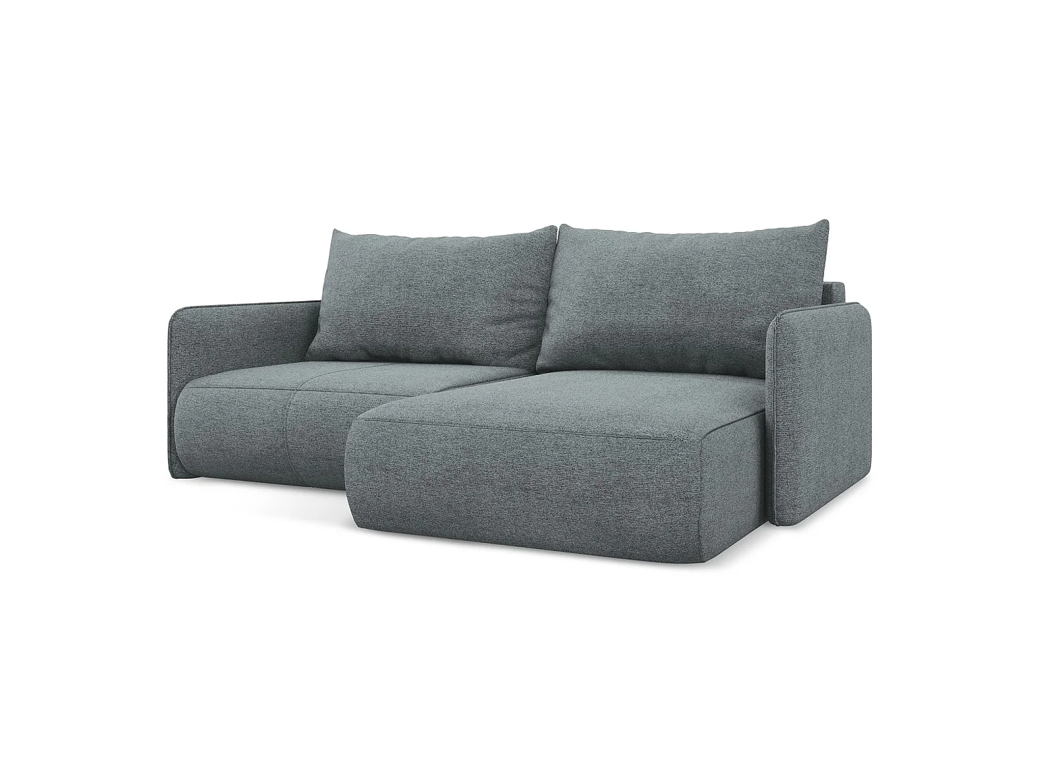 Ecksofa mit Schlaffunktion - Ecke Rechts - Chenille - Jeans - PALERMO