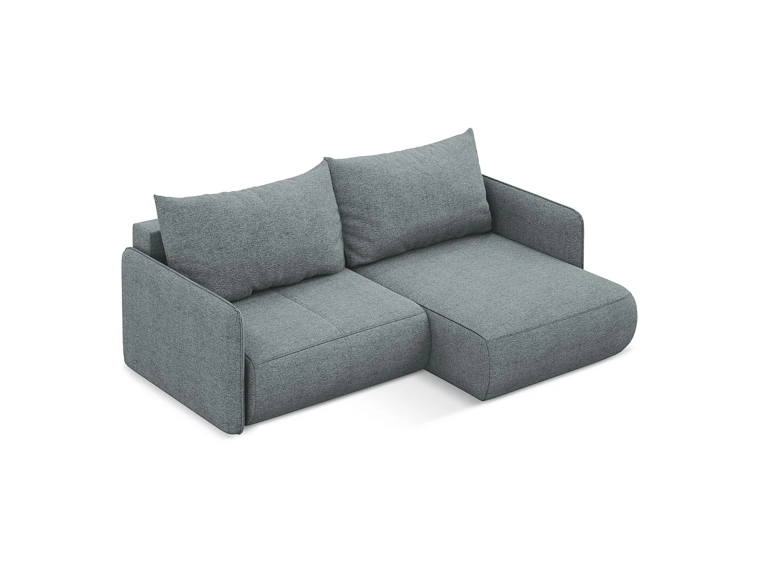 Ecksofa mit Schlaffunktion - Ecke Rechts - Chenille - Jeans - PALERMO