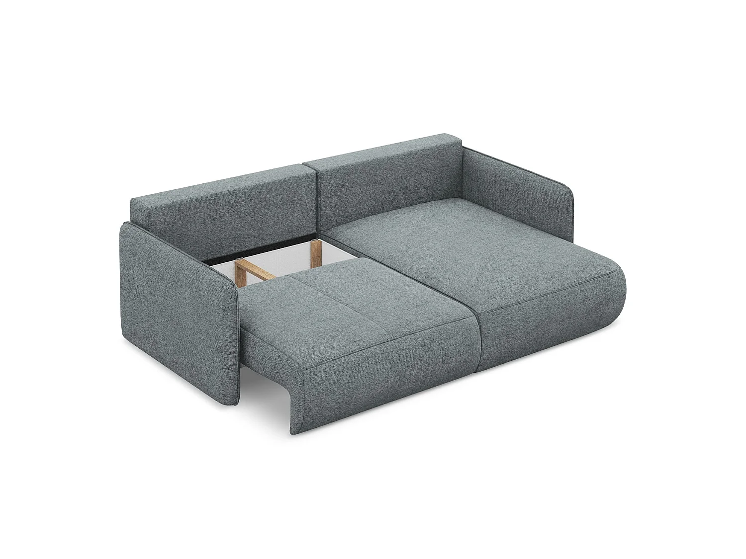 Ecksofa mit Schlaffunktion - Ecke Rechts - Chenille - Jeans - PALERMO