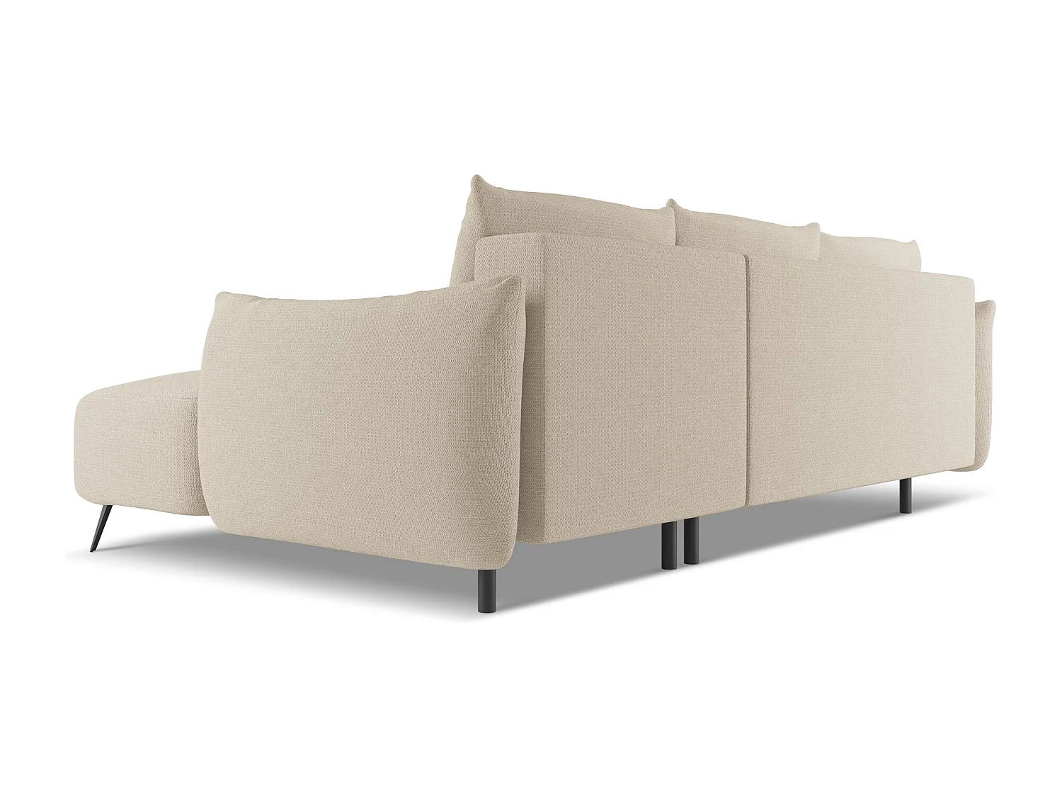 Ecksofa mit Schlaffunktion - Ecke Rechts - Chenille - Dunkelbeige - MALIE