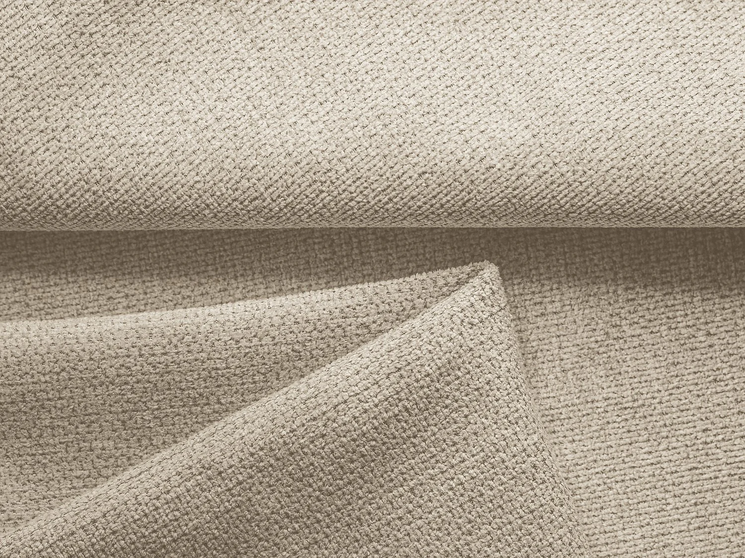 Ecksofa mit Schlaffunktion - Ecke Rechts - Chenille - Dunkelbeige - GENOVA