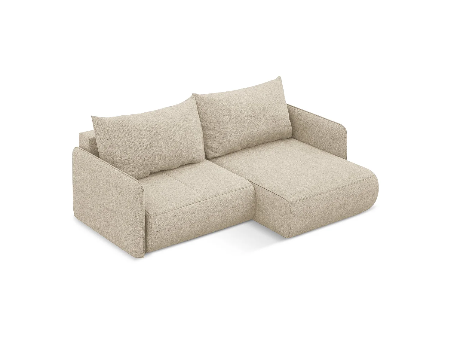 Ecksofa mit Schlaffunktion - Ecke Rechts - Chenille - Dunkelbeige - PALERMO