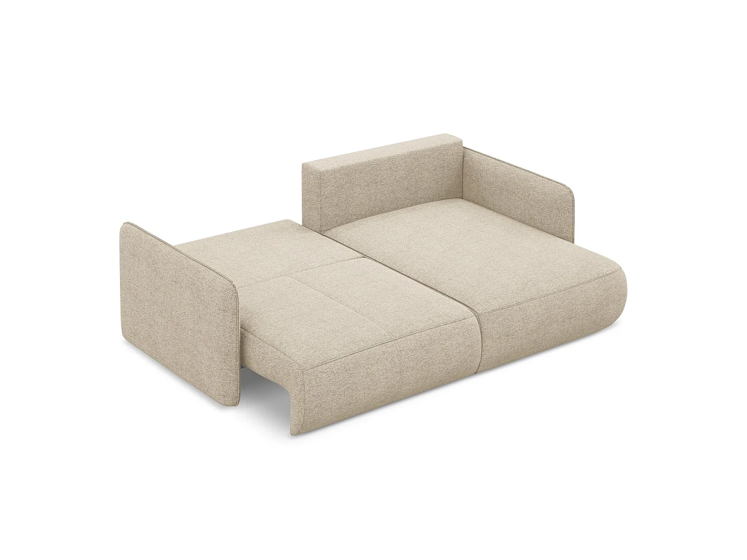Ecksofa mit Schlaffunktion - Ecke Rechts - Chenille - Dunkelbeige - PALERMO