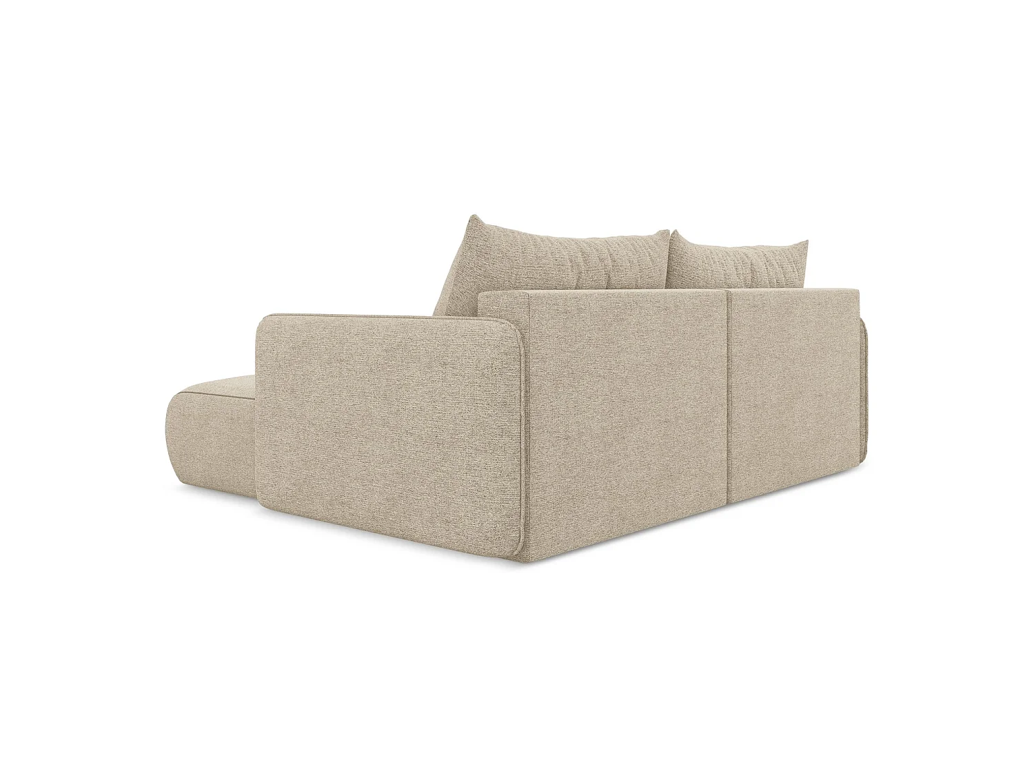 Ecksofa mit Schlaffunktion - Ecke Rechts - Chenille - Dunkelbeige - PALERMO