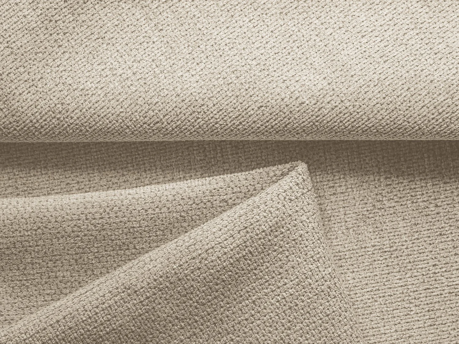 Ecksofa mit Schlaffunktion - Ecke Rechts - Chenille - Dunkelbeige - PALERMO