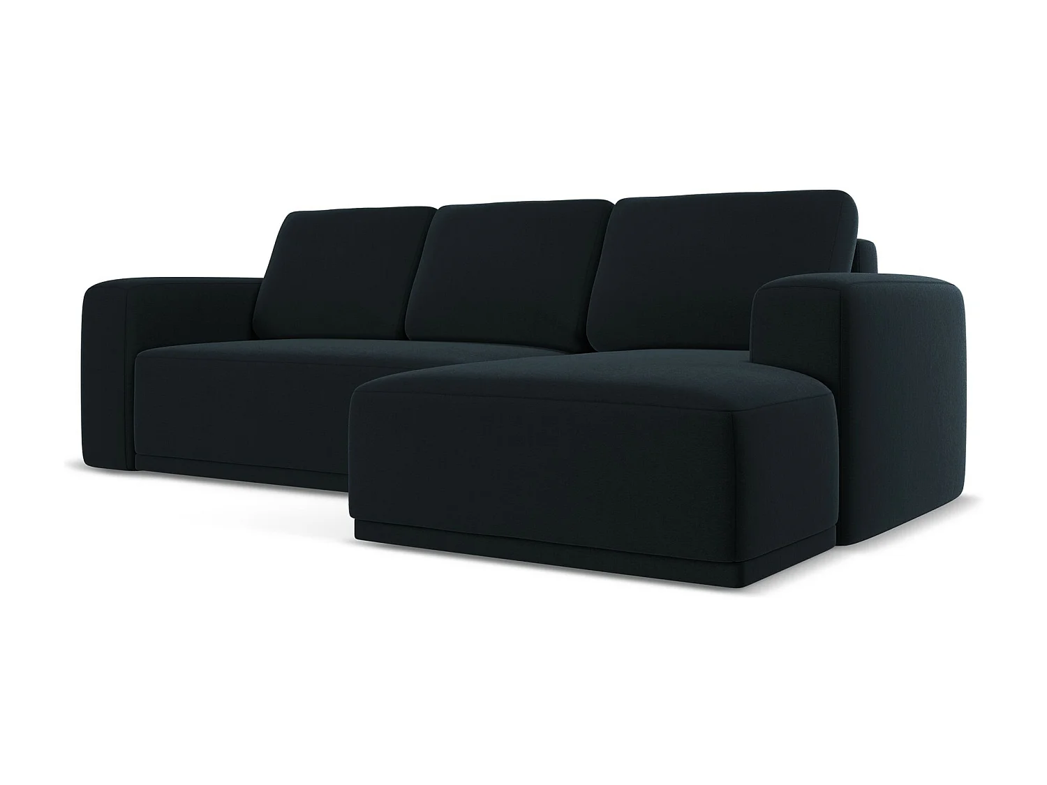 Ecksofa mit Schlaffunktion - Ecke Rechts - Samt - Königsblau - KAILA
